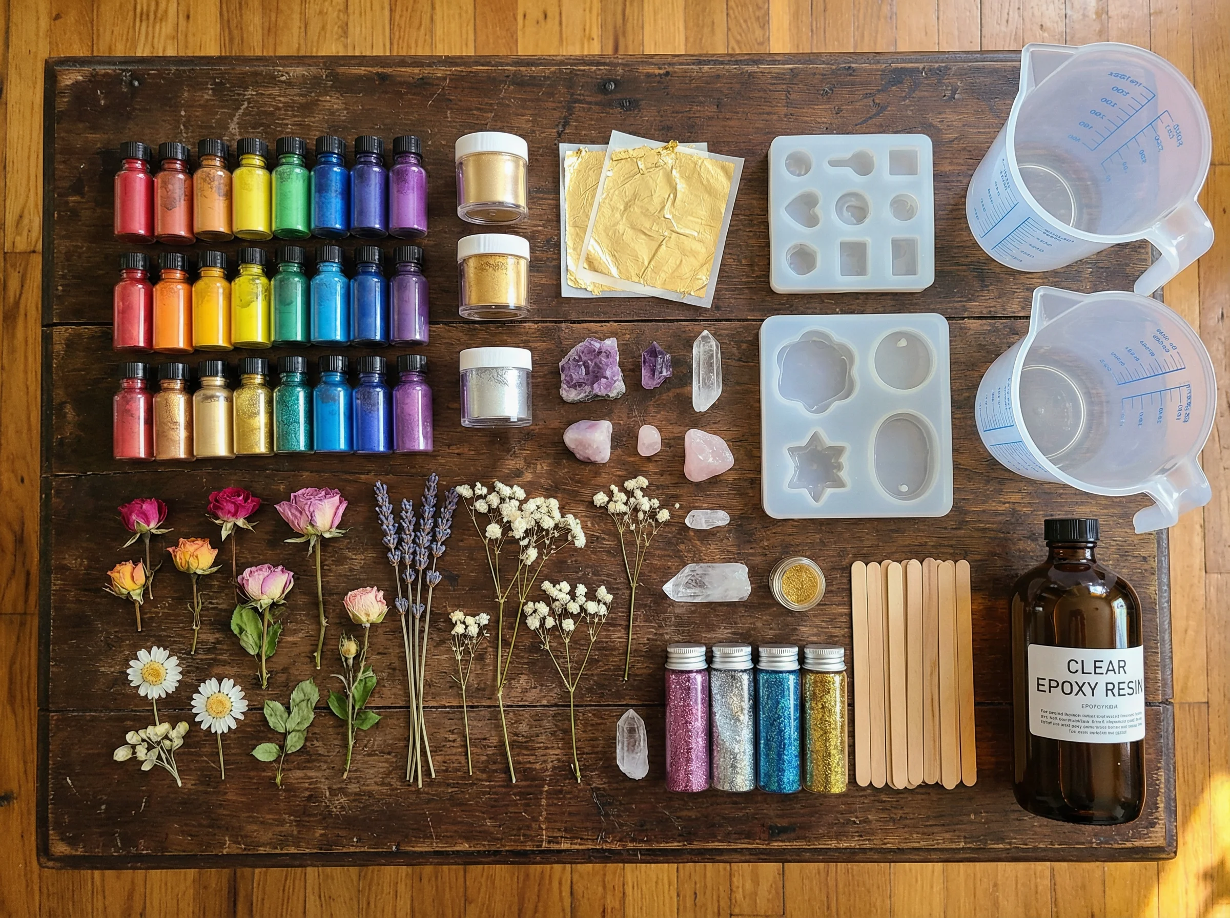 Resin art materials and pigments collection