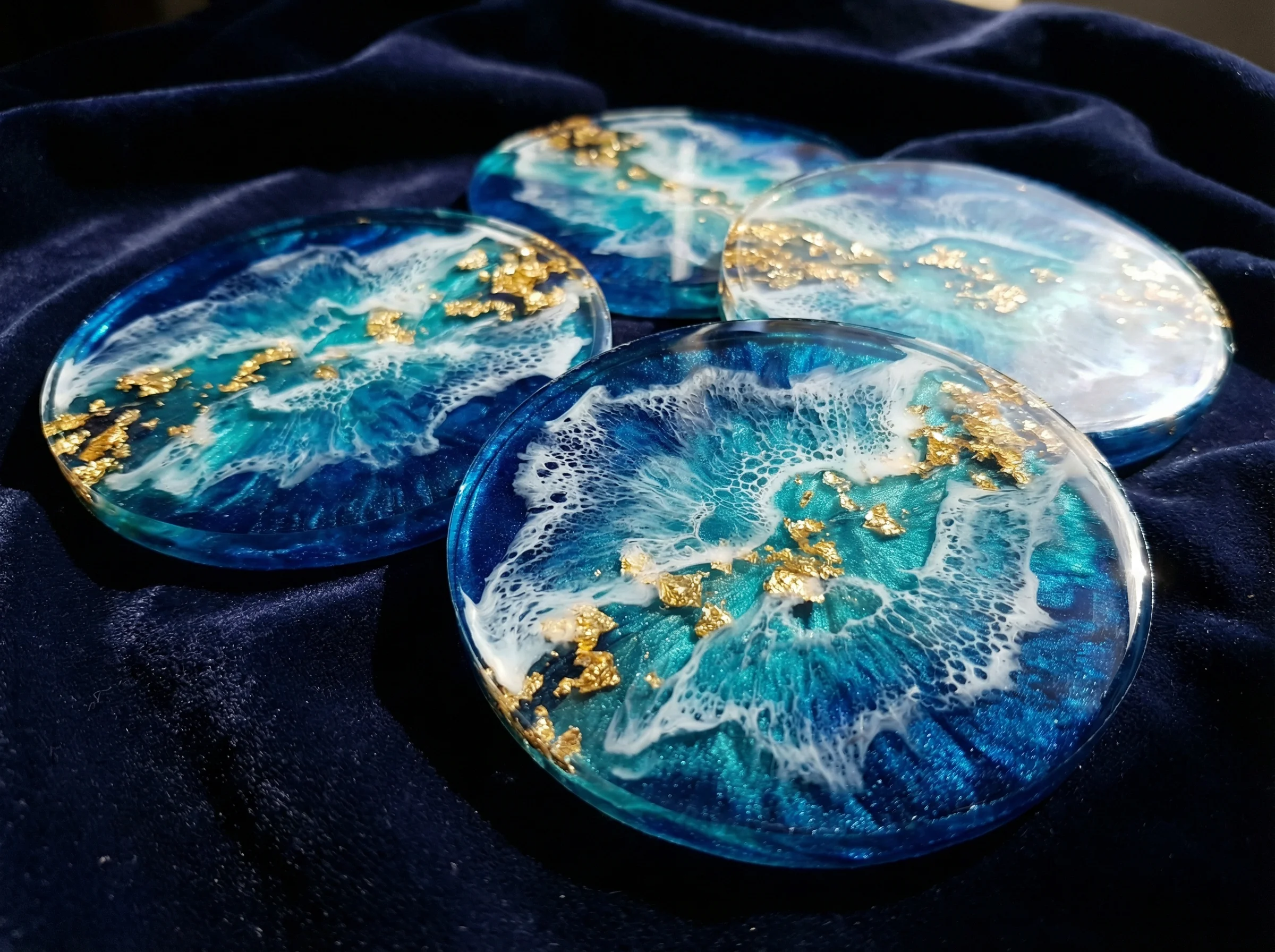 Cured and polished resin art piece